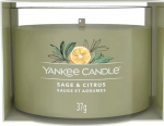 K&uuml;&uuml;nal, l&otilde;hna Yankee Candle Mini Sage & Citrus, 7 - 10 h, 37 g, Roheline