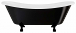 Vann, teisaldatav Besco Amelia B&W, 190 cm x 77 cm x 69 cm, ovaalne, valge/must