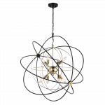 Valgusti rippuv CosmoLight Roxbury P08593AU, E14, 8 x 40 W, must v.