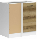 Nurgak&ouml;&ouml;gikapp Junona Line Left, valge v./light delano oak v., 45 cm x 78.5 cm x 82.5 cm
