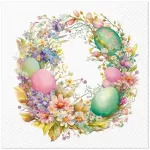 Pabersalvr&auml;tikud PAW Easter wreath, 33 cm x 33 cm, mitmev&auml;rviline, 20 tk