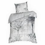 Voodipesukomplekt Spring PTE-222, valge v./hall v., 70 x 80 cm, 140 x 200 cm, 2 os.