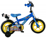 Lisaratastega laste jalgratas, laste Volare Paw Patrol Rubble & Crew, sinine v./kollane v., 12"