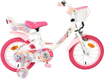 Lisaratastega laste jalgratas, laste Volare Unicorn CB N0F, valge v., 14"