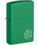 Tulemasin Zippo 46850 Lucky Clover Design, roheline v.