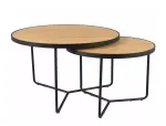 Kohvilaudade komplekt Italia, tamm v./must v., 60 - 80 cm x 80 cm x 45 - 50 cm, 2 tk