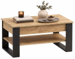 Kohvilaud Akord Furniture Factory Denver, must v./craft oak, 92 cm x 52 cm x 45 - 58 cm