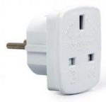 Adapter Gembird UK Socket to Schuko Schuko, UK, valge