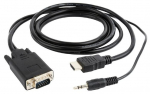 Juhe Gembird HDMI / VGA / 3.5mm HDMI / USB, 3.5 mm, 3 m, must v.