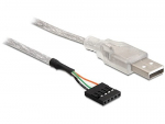 Kaabel Delock 5pin - USB 2.0 83078 5 Pin, USB 2.0, 0.7 m, valge v.