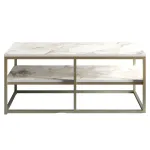 Kohvilaud Kalune Design Forteaus, kuldne v./valge v., 45.4 cm x 110.4 cm x 47 cm