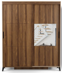Riidekapp Kalune Design Pasific Home Fuga 150, p&auml;hklipuu v., 150 cm x 60 cm x 216 cm, peegliga