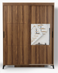 Riidekapp Kalune Design Fuga 130, pruun v., 60 cm x 130 cm x 216 cm, peegliga