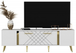 TV-laud Kalune Design Detas, kuldne v./valge v., 150 cm x 35 cm x 48.2 cm