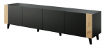 TV-laud Cama Meble Faro, tamm v./must v., 200 cm x 42 cm x 52 cm