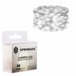 J&otilde;ulutuled Springos CL0006, 1.9 m, valge, 20 LED