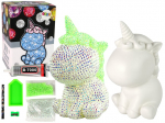 Loominguline teemantmosaiigi komplekt Lean Toys Unicorn 13037, valge