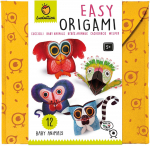 Paberkujukeste valmistamise komplekt Ludattica Easy Origami Baby Animals, valge/must/roheline