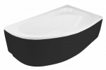 Vann, nurgaga Besco Cornea, 80 cm x 140 cm x 41.5 cm, parempoolne, valge/must