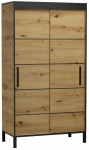 Riidekapp ADRK Bell 120, puidu v., 120 cm x 60 cm x 221 cm