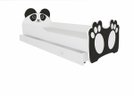 Lastevoodi ADRK Bear, valge v./must v., 70 x 140 cm, voodipesu kastiga, madratsiga