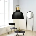 Valgusti rippuv Opviq Chandelier AYD-3724, E27, 1 x 15 W, must v. / kuldne v.