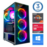 Statsionaarne arvuti Intop Ryzen 7 5700X, DDR4 64 GB, SSD+HDD 1 TB 2 TB, AMD Radeon RX 580 8 GB GDDR5, Windows 11 Home