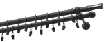 Kardinapuu komplekt Olimp Walec, 250 cm, &Oslash; 19 mm, must v.