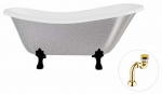 Vann, teisaldatav Besco Otylia Glam, 170 cm x 77 cm x 68.5 cm, ovaalne, kuldne/valge