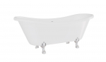 Vann, teisaldatav Besco Amelia, 190 cm x 77 cm x 69 cm, ovaalne, valge/kroom