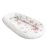 Beebipesa Sleeping Teddy, valge/roosa/hall