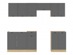 K&ouml;&ouml;gikomplekt Junona Line, tamm v./grafiit v., 2.4 m