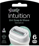 Asendusterad raseerijatele Wilkinson Sword Intuition 2in1 Soap & Shave Sensitive, 6 tk