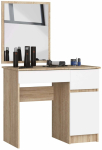 Tualettlaud Akord Furniture Factory Right, valge v./sonoma tamm v., 142 cm x 50 cm x 90 cm