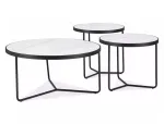 Kohvilaudade komplekt Demeter, valge v./must v., 50 - 80 cm x 80 cm x 40 - 50 cm