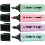 Tekstimarker Stabilo, roheline v./roosa v./violetne v., 4 tk