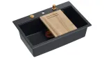 K&ouml;&ouml;givalamu Quadron Marc Workstation, graniit, 92 cm x 58 cm x 29 cm, must v./vask v.