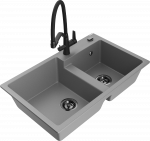 K&ouml;&ouml;givalamu koos kraaniga Mexen Tomas Duo, graniit, 80 cm x 50 cm x 19 cm, must/hall