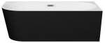 Vann, teisaldatav Besco Zoya Black&White Matt, 150 cm x 75 cm x 58 cm, parempoolne, valge/must
