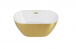 Vann, teisaldatav Besco Navia Glam, 140 cm x 75 cm x 60 cm, ovaalne, kuldne