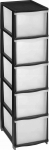 Kummut 5five Plas, valge v./must v., 102.4 cm x 26.8 cm x 37 cm