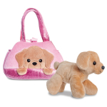 Pehme m&auml;nguasi, kotiga koer Aurora Fancy Pals Labrador, pruun v./roosa v., 20 cm, 2 tk