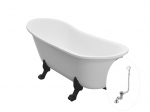 Vann, teisaldatav Besco Olaya, 160 cm x 68 cm x 68 cm, ovaalne, valge/must