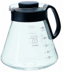 Kohvikann Hario V60-03 XVD-80B, 0.8 l, l&auml;bipaistev v./must v.