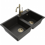 K&ouml;&ouml;givalamu Mexen Tomas, graniit, 80 cm x 50 cm x 19 cm, kuldne/must