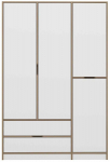 Riidekapp Kalune Design Elina, valge v./puidu v., 52 cm x 140 cm x 208 cm