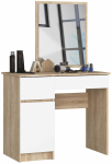 Tualettlaud Akord Furniture Factory Left, valge v./sonoma tamm v., 142 cm x 50 cm x 90 cm