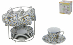 Tass alustassiga Kitchen&GO, sinine v./valge v./kollane v., 0.08 l