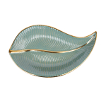 Serveerimistaldrik Home4you La Leaf DH04958, 38 cm, 22 cm, Kuldne v./Roheline v.