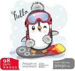 Pusle Wizardi Penguin On Snowbaord, 36 cm x 30 cm, 98 tk